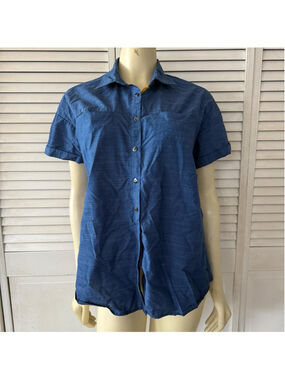 Men's Apparel Collection Button-Up Shirt Size L Blue